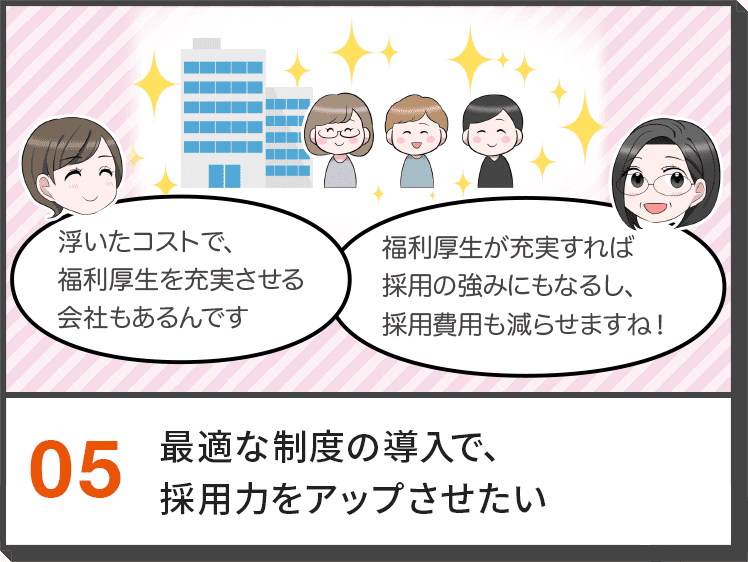 05.最適な制度の導入で、採用力をアップさせたい